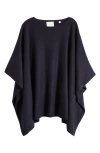 Vince Women's Cashmere Reversible Poncho In Coastal Blue