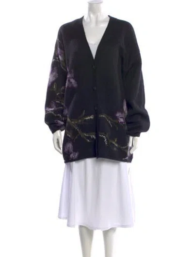 Pre-owned Vince Cashmere Printed Sweater In Black