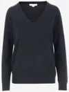 Vince Weekend V-neck Cashmere Pullover Sweater In Blue