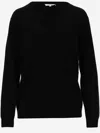 Vince Pure Cashmere V-neck Pullover With Ribbed Edges In Black
