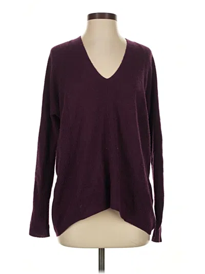 Pre-owned Vince Cashmere Pullover Sweater In Burgundy