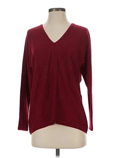 Pre-owned Vince Cashmere Pullover Sweater In Burgundy