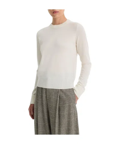 Vince Cashmere Round-neck Sweater In White