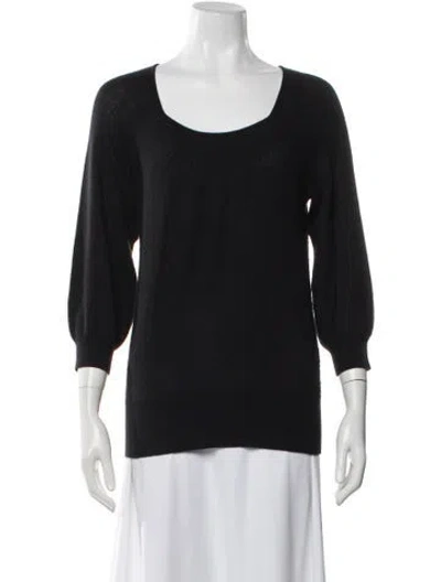Pre-owned Vince Cashmere Scoop Neck Sweater In Black
