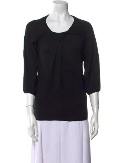 Pre-owned Vince Cashmere Scoop Neck Sweater In Black