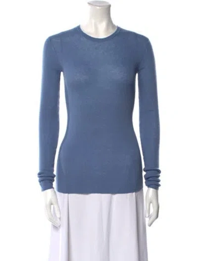 Pre-owned Vince Cashmere Scoop Neck Sweater In Blue