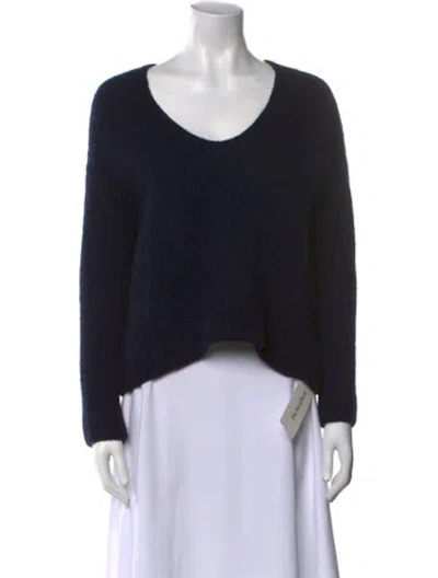 Pre-owned Vince Cashmere Scoop Neck Sweater In Blue