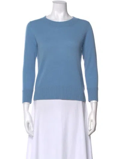 Pre-owned Vince Cashmere Scoop Neck Sweater In Blue