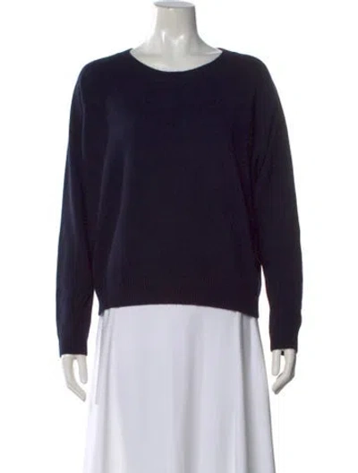 Pre-owned Vince Cashmere Scoop Neck Sweater In Blue