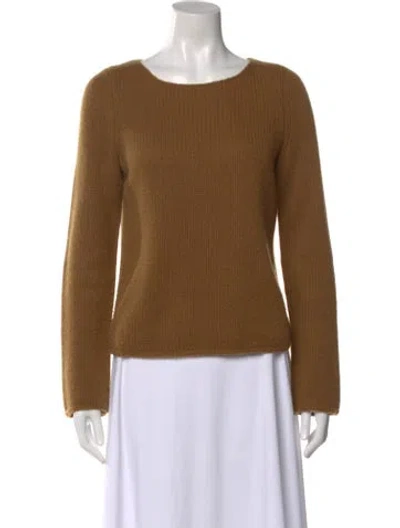 Pre-owned Vince Cashmere Scoop Neck Sweater In Brown
