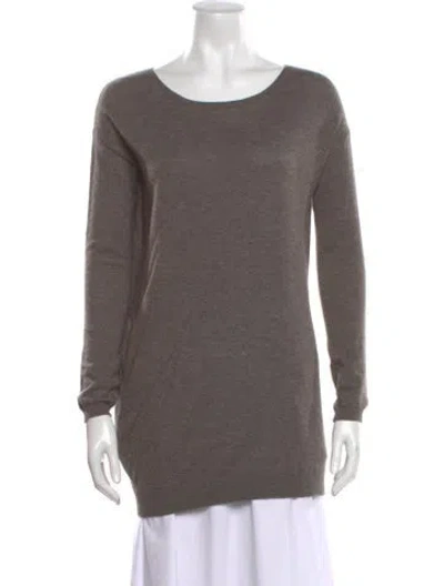 Pre-owned Vince Cashmere Scoop Neck Sweater In Brown