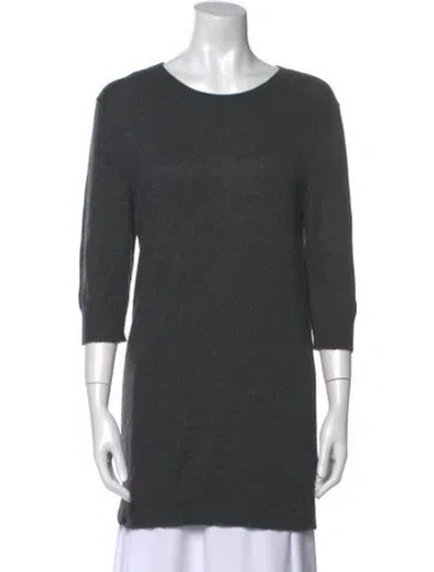 Pre-owned Vince Cashmere Scoop Neck Sweater In Gray