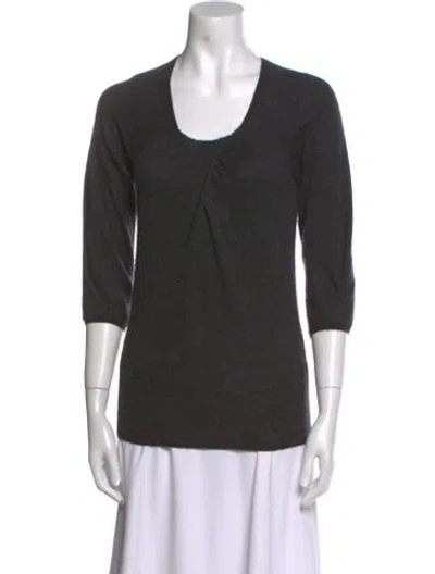 Pre-owned Vince Cashmere Scoop Neck Sweater In Gray