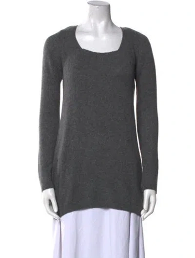 Pre-owned Vince Cashmere Scoop Neck Sweater In Gray