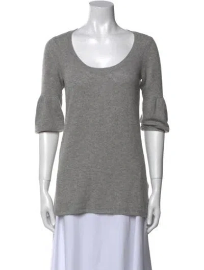Pre-owned Vince Cashmere Scoop Neck Sweater In Gray