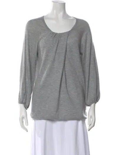 Pre-owned Vince Cashmere Scoop Neck Sweater In Gray