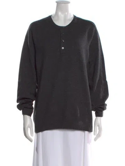 Pre-owned Vince Cashmere Scoop Neck Sweater In Gray