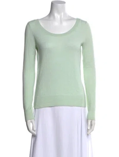 Pre-owned Vince Cashmere Scoop Neck Sweater In Green