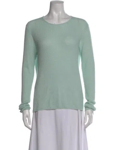 Pre-owned Vince Cashmere Scoop Neck Sweater In Green
