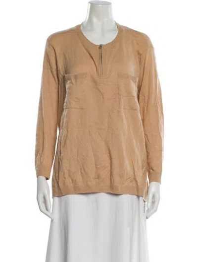 Pre-owned Vince Cashmere Scoop Neck Sweater In Neutral