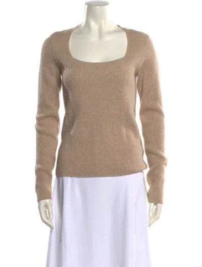Pre-owned Vince Cashmere Scoop Neck Sweater In Neutral