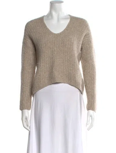 Pre-owned Vince Cashmere Scoop Neck Sweater In Neutral