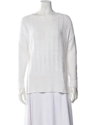 Pre-owned Vince Cashmere Scoop Neck Sweater In White