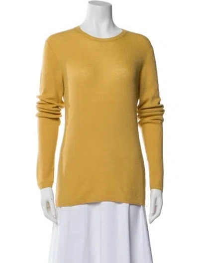 Pre-owned Vince Cashmere Scoop Neck Sweater In Yellow