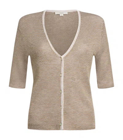 Vince Cashmere-silk Cardigan In Brown