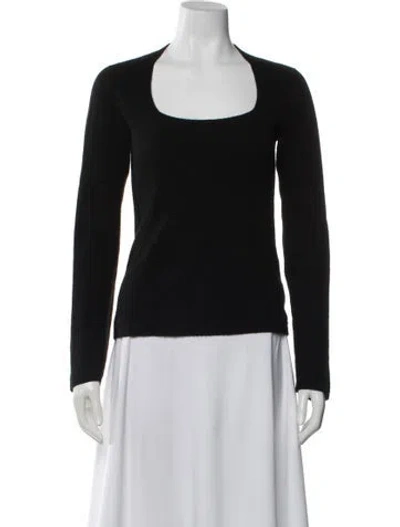 Pre-owned Vince Cashmere Square Neckline Sweater In Black