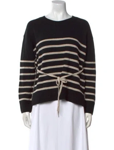 Pre-owned Vince Cashmere Striped Sweater In Black