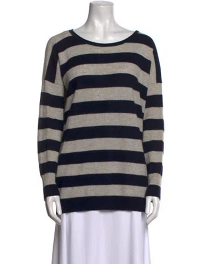 Pre-owned Vince Cashmere Striped Sweater In Black
