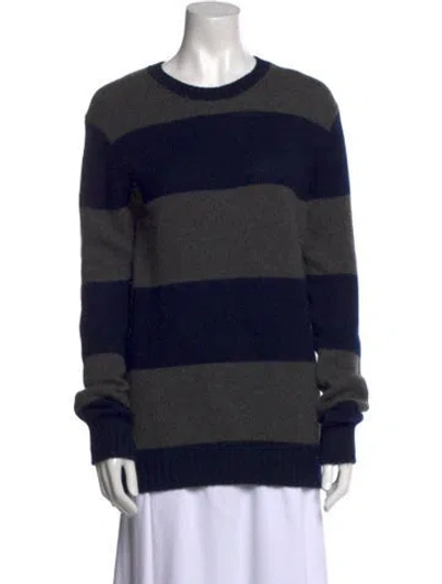 Pre-owned Vince Cashmere Striped Sweater In Black