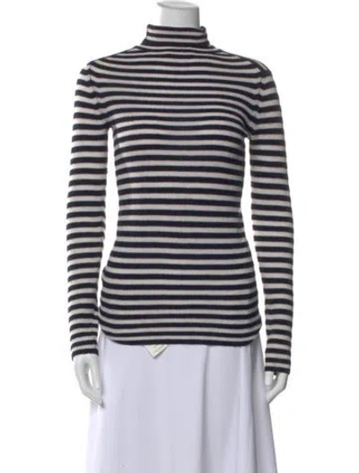 Pre-owned Vince Cashmere Striped Sweater In Black