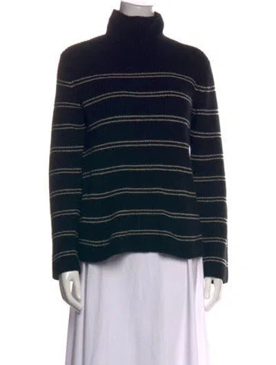 Pre-owned Vince Cashmere Striped Sweater In Black
