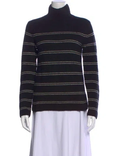Pre-owned Vince Cashmere Striped Sweater In Black