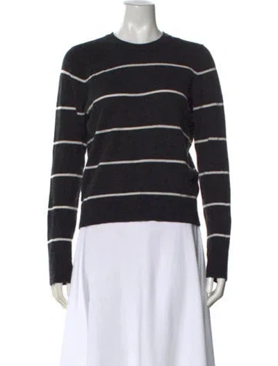 Pre-owned Vince Cashmere Striped Sweater In Black
