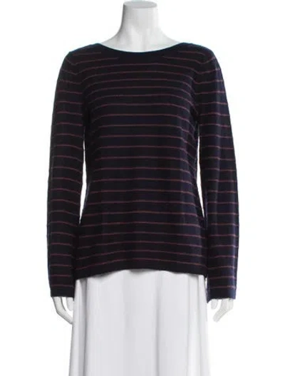 Pre-owned Vince Cashmere Striped Sweater In Blue