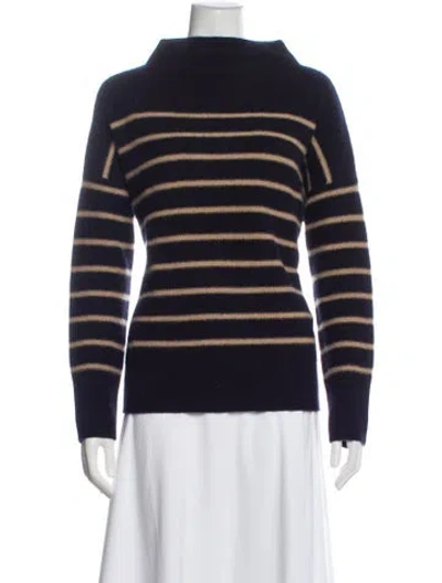 Pre-owned Vince Cashmere Striped Sweater In Blue