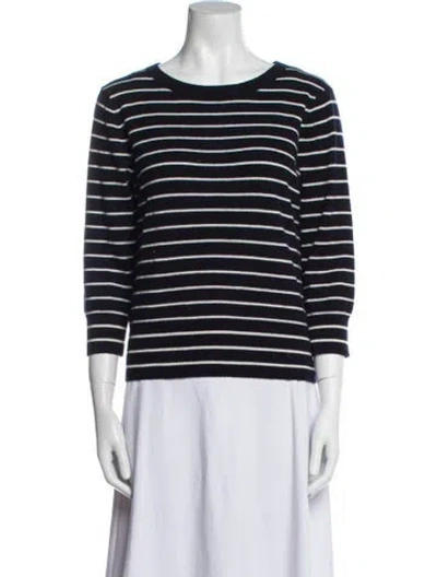 Pre-owned Vince Cashmere Striped Sweater In Blue