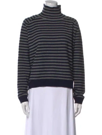 Pre-owned Vince Cashmere Striped Sweater In Blue
