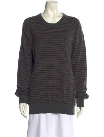 Pre-owned Vince Cashmere Striped Sweater In Blue