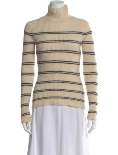 Pre-owned Vince Cashmere Striped Sweater In Brown