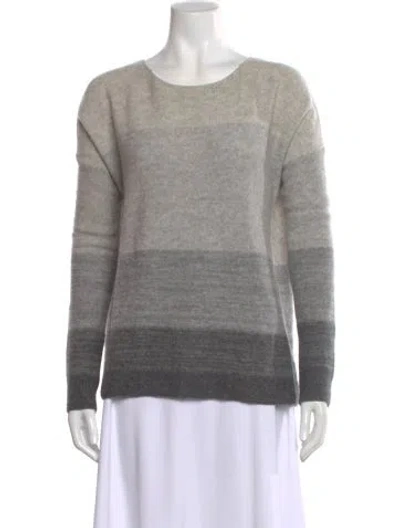 Pre-owned Vince Cashmere Striped Sweater In Gray
