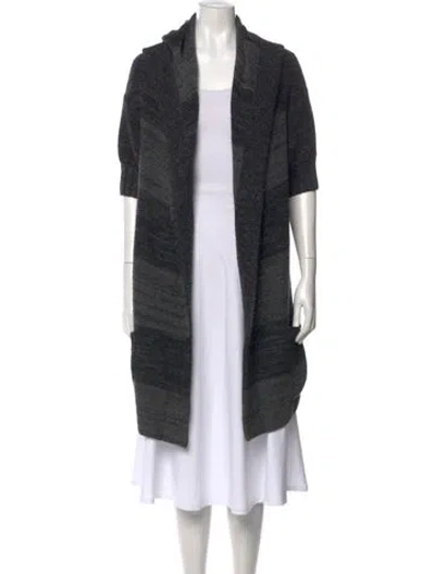 Pre-owned Vince Cashmere Striped Sweater In Gray