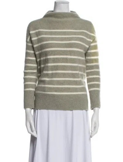 Pre-owned Vince Cashmere Striped Sweater In Gray