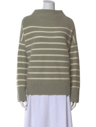 Pre-owned Vince Cashmere Striped Sweater In Gray