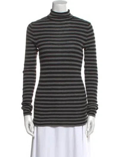 Pre-owned Vince Cashmere Striped Sweater In Gray