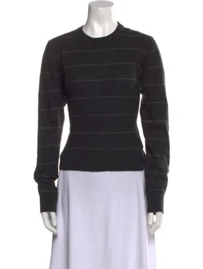 Pre-owned Vince Cashmere Striped Sweater In Gray