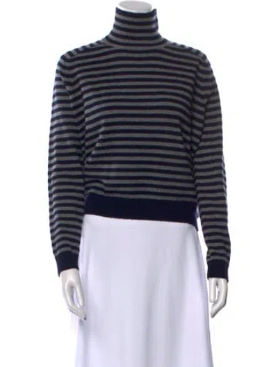 Pre-owned Vince Cashmere Striped Sweater In Gray